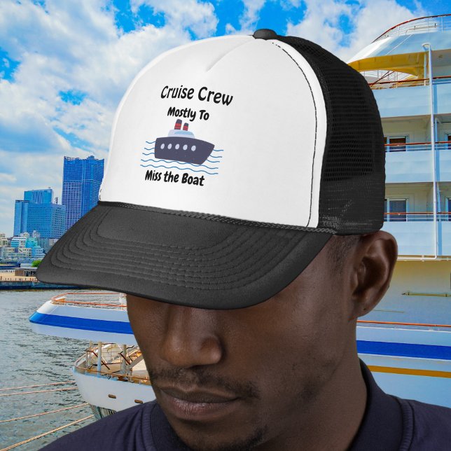 Boné Equipe de Cruzeiro Engraçada Perde o Barco Preto P (personalize with your own words)