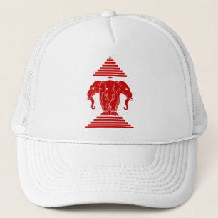 Boné Erawan três dirigiu o Lao do elefante/bandeira de