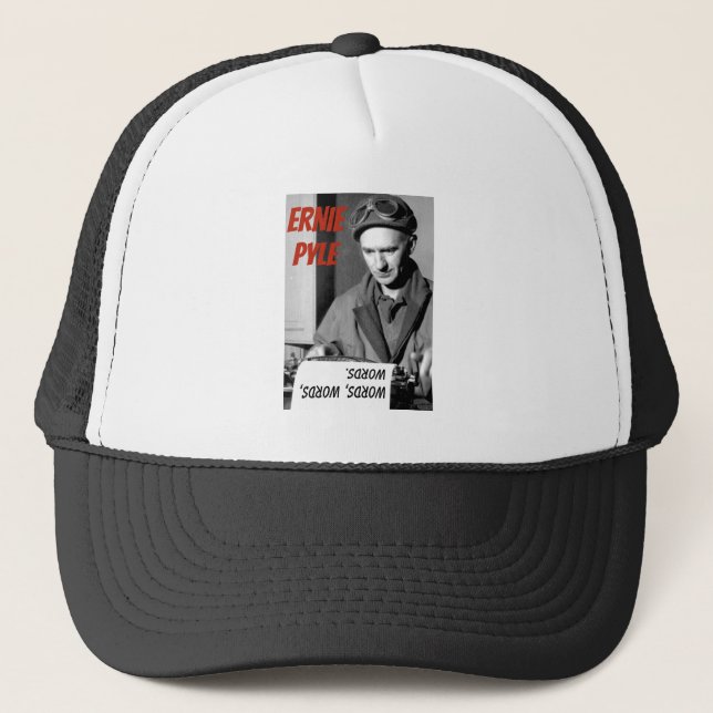 Boné Ernie Pyle chapéu de duas tons palavras (Frente)