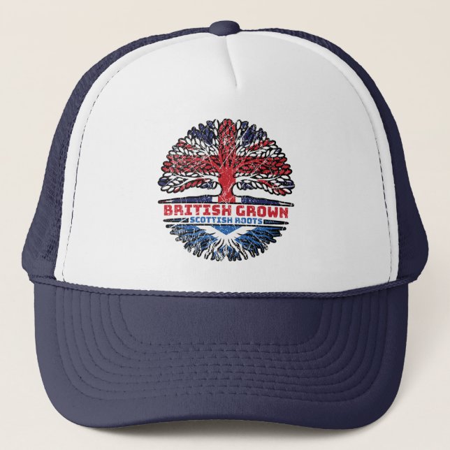 Boné Escocês Escócia Reino Unido Britânico Árvore (Frente)
