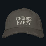 Boné Escolher Cota Motivacional de Conjunto de Menções<br><div class="desc">Espalhe positividade onde quer que você vá com este design de "Escolher Feliz" com um estilo de tipografia ousado e aflita. Perfeito para aqueles que amam mensagens elevatórias, atenção e um olhar casual, mas na moda. Uma escolha excelente para o veste cotidiano, defensores da autoassistência, ou como um presente pensativo...</div>