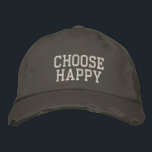 Boné Escolher Cota Motivacional de Conjunto de Menções<br><div class="desc">Espalhe positividade onde quer que você vá com este design de "Escolher Feliz" com um estilo de tipografia ousado e aflita. Perfeito para aqueles que amam mensagens elevatórias, atenção e um olhar casual, mas na moda. Uma escolha excelente para o veste cotidiano, defensores da autoassistência, ou como um presente pensativo...</div>