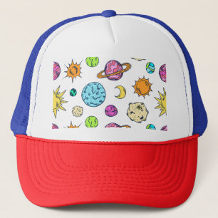 Boné Espaços Doodles Fundo Cósmico