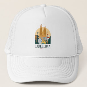 Boné Espanha de Barcelona Skyline Trucker Hat