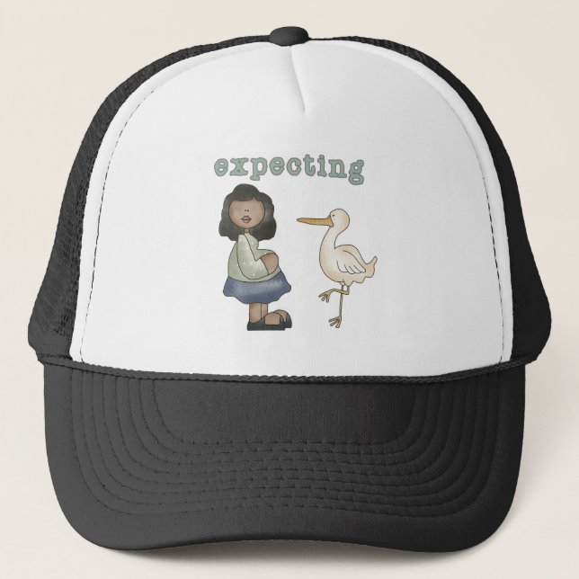 Boné Esperando - Mãe Afro-Americana para Ser e Stork (Frente)
