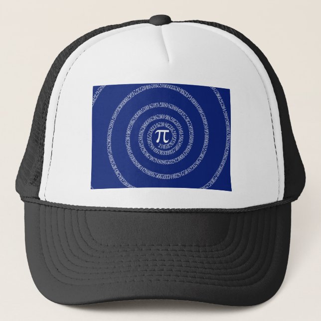 Boné Espiral para a tipografia de Pi em Azul (Frente)