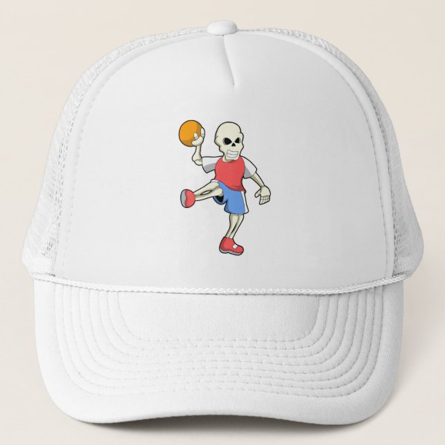 Boné Esqueleto de jogador de handebol com handebol (Frente)