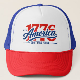 Boné Est 1776 América 250 Anos Jovem Dia da Independênc