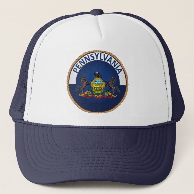 Boné Estado da Pensilvânia Flag Seal Trucker Hat (Frente)