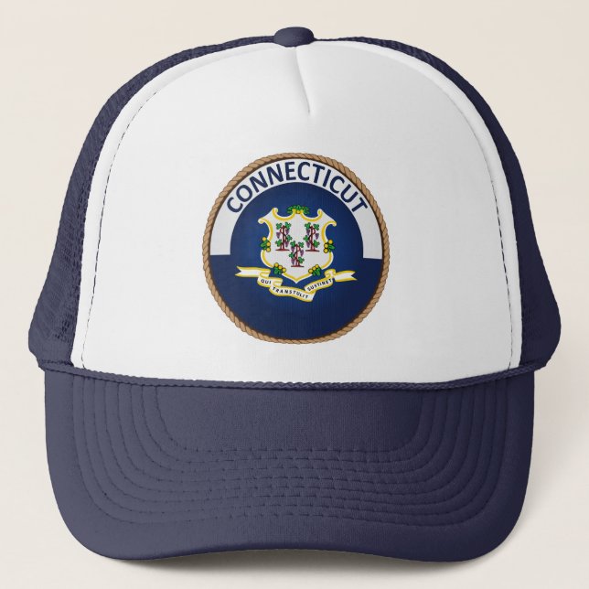 Boné Estado de bandeira de Connecticut - Chapéu de Cami (Frente)