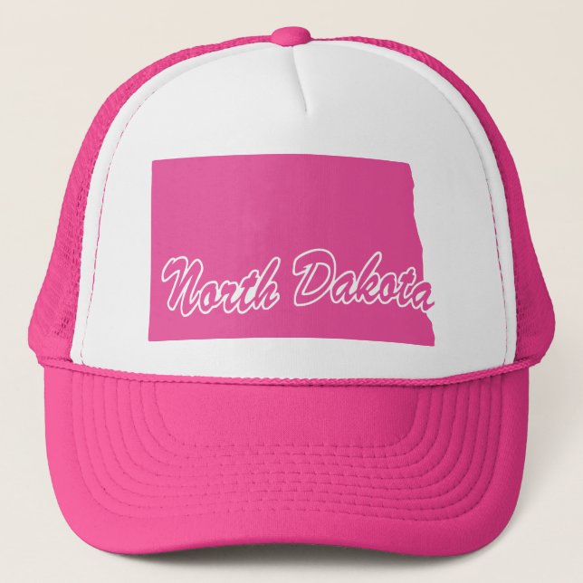 Boné Estado de Dakota do Norte - Shape Trucker Hat (Frente)