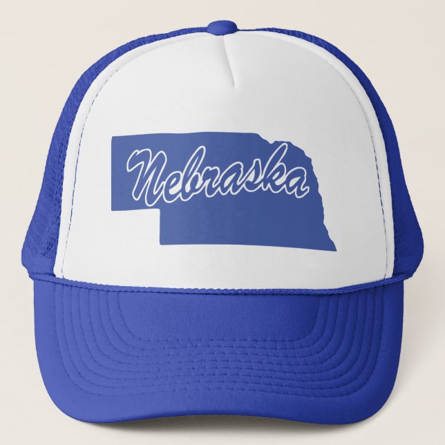 Boné Estado De Nebraska - Shape Trucker Hat (Frente)