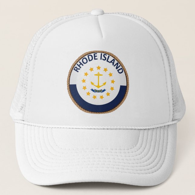 Boné Estado de Rhode Island Flag Trucker Hat (Frente)