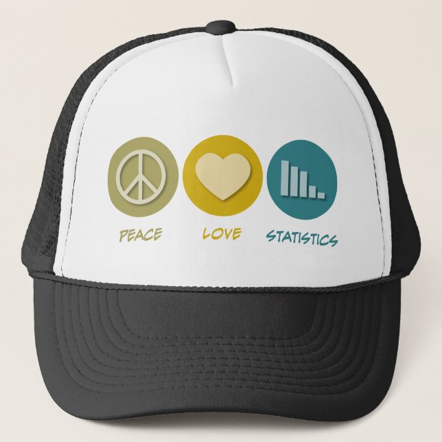 Boné Estatísticas do amor da paz (Frente)