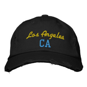 Boné Estilo Amarelo e Negro Azul CA Los Angeles