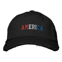 Estilo angustiado da Vintage Azul Branco Vermelho