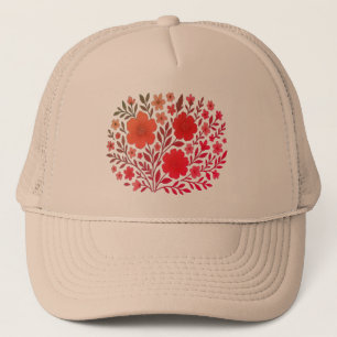 Boné Estilo bordado de Bloom Floral Quente Chapéu
