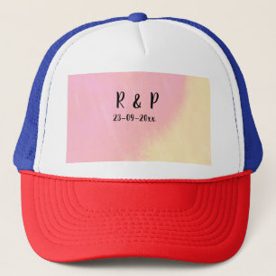Boné estilo de texto minimalista simples branco casamen