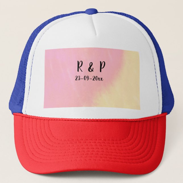 Boné estilo de texto minimalista simples branco casamen (Frente)
