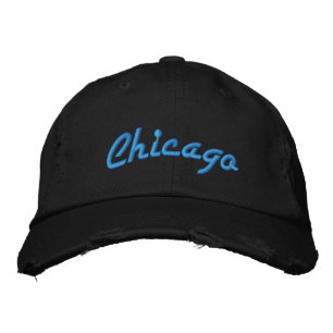 Boné Estilo de Vintagem Azul e Preto de Chicago está Di