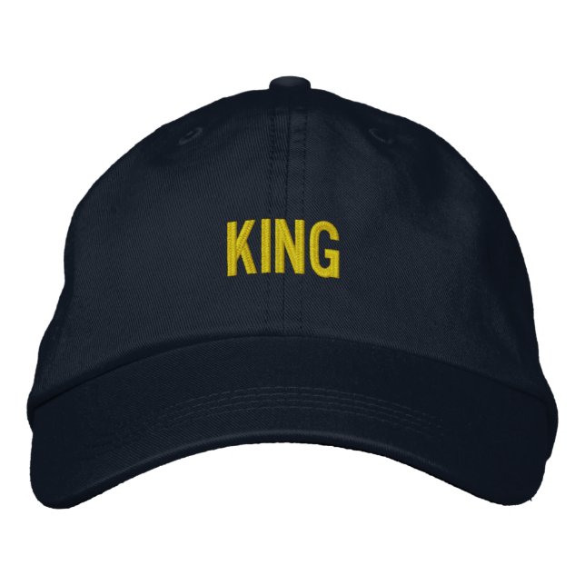 Boné estilo navy ajustável com bordado KING person (Frente)