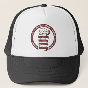 Boné Estilo Trucker RAUC Logotipo Marrom