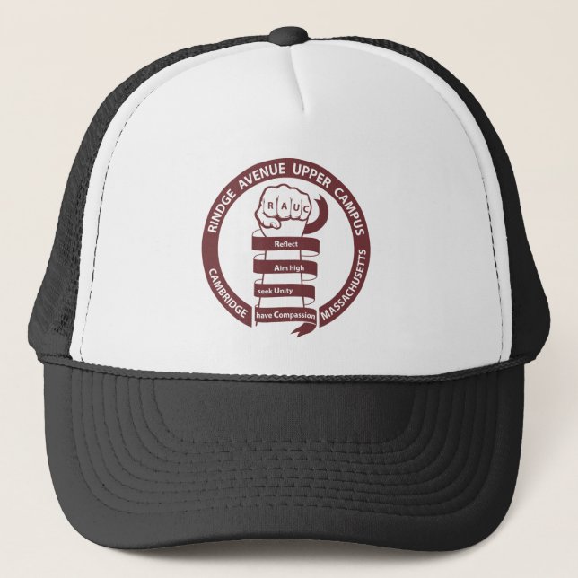 Boné Estilo Trucker RAUC Logotipo Marrom (Frente)