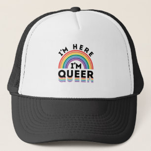 Boné Estou aqui, sou o Queer Orgulho gay Mês Rainbow