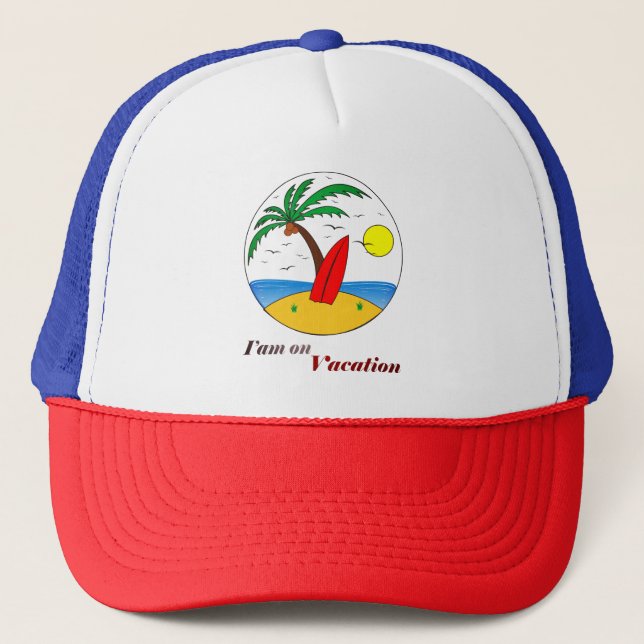 Boné Estou de férias T-Shirt (Frente)