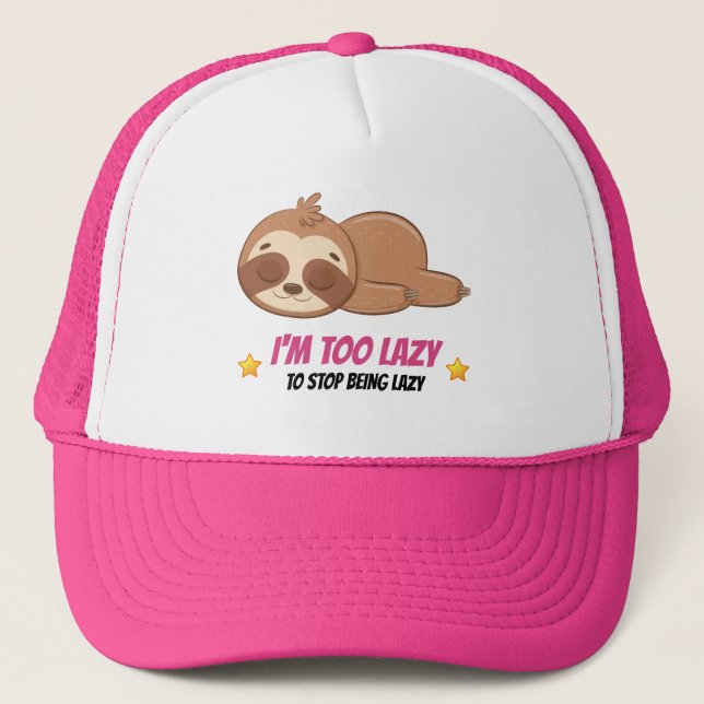 Boné ESTOU MUITO LAZY | Modelo De Lama De Corte (Frente)