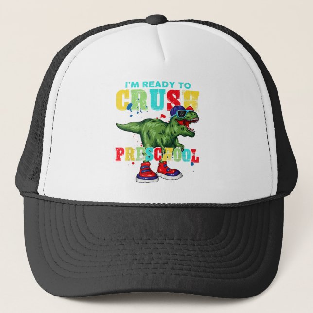 Boné Estou pronto para esmagar o dinossauro de segunda  (Frente)