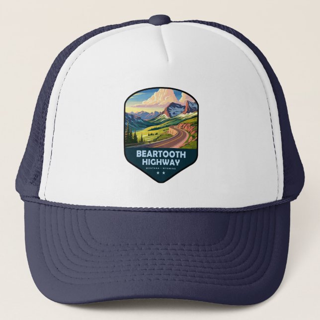 Boné Estrada Beartooth Montana Wyoming Escudo (Frente)