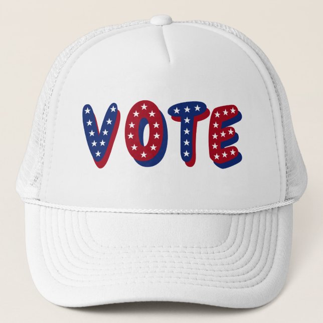 Boné Estrelas de Voto Vermelho Branco e Azul (Frente)