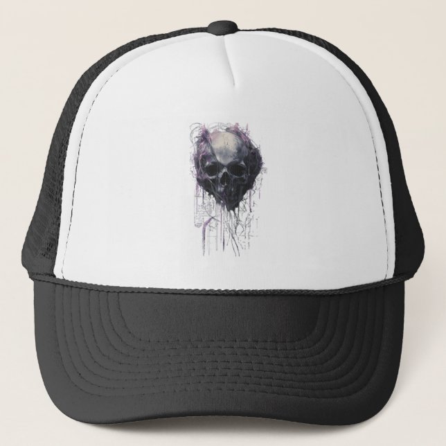 Boné Ethereal Skull Abstract Grunge Dark Art (Frente)