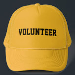 Boné Etiqueta voluntária do evento personalizada<br><div class="desc">Chapéus voluntários. Personalize o texto, o estilo, e as cores do chapéu para combinar seu evento.</div>