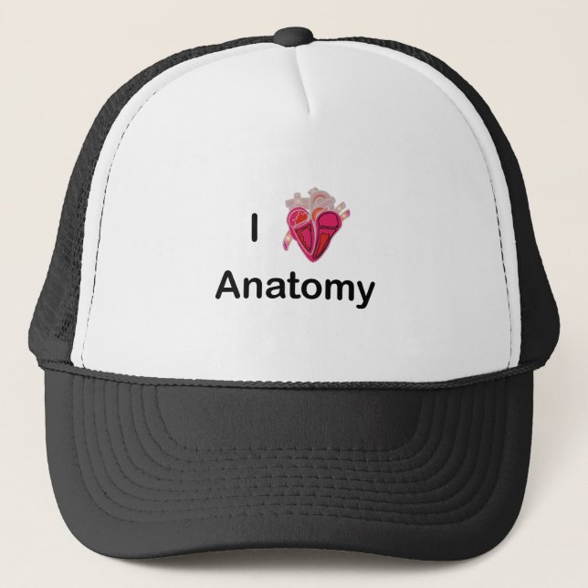 Boné Eu adoro anatomia com coração humano! (Frente)