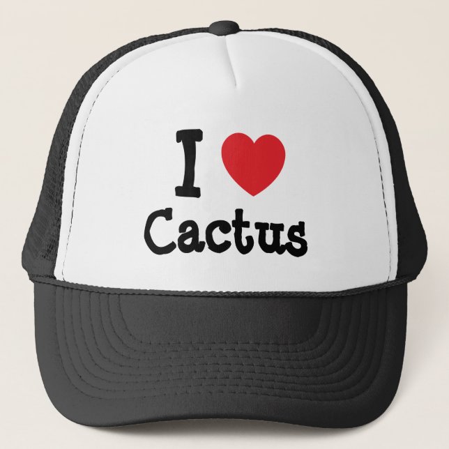 Boné Eu adoro Camiseta do coração de Cactus (Frente)