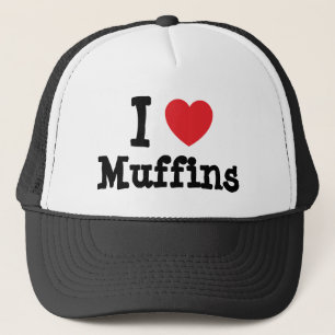 Boné Eu adoro Camiseta do coração dos Muffins