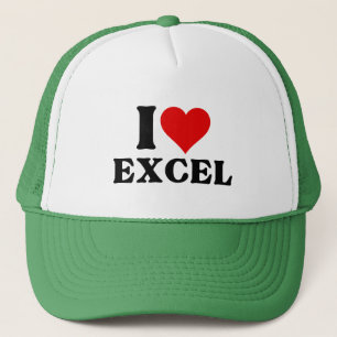 Boné Eu adoro coração Excel Funny Spreadsheet Lover T-S