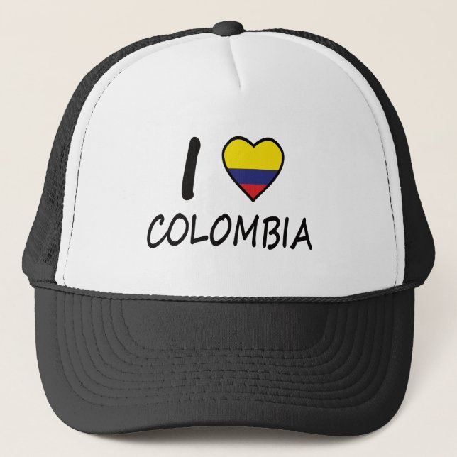 Boné Eu amo a bandeira colombiana Colômbia (Frente)