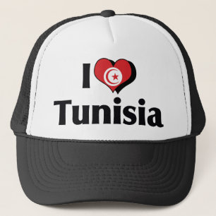 Boné Eu Amo a Bandeira da Tunísia