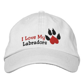Boné Eu Amo A Impressão Da Pata De Cachorro Dos Meus La
