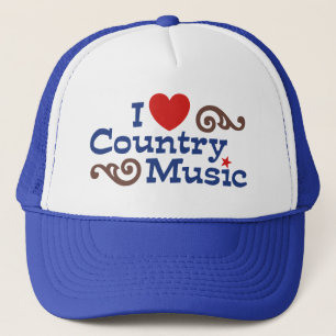 Boné Eu amo a música country
