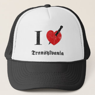Boné Eu amo a Transilvânia (a pia batismal corrmoída