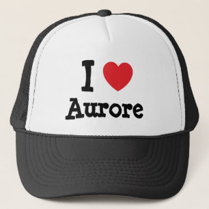 Boné Eu amo Aurore coração T-Shirt