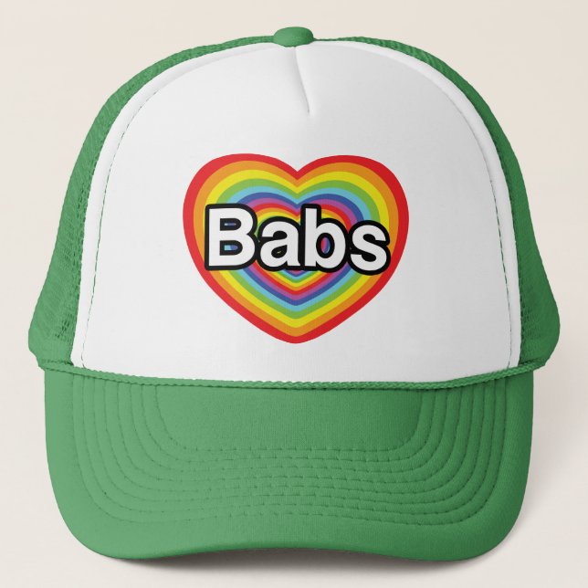 Boné Eu amo Babs, coração do arco-íris (Frente)