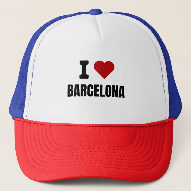 Boné Eu amo Barcelona - Eu coração Barcelona Espanha (Frente)
