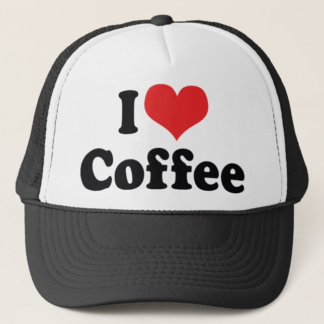 Boné Eu Amo Café Heart - Amante de Cafeína Java (Frente)
