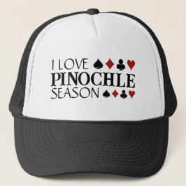 Boné Eu Amo Camiseta Temporada de Pinochle e Naipes