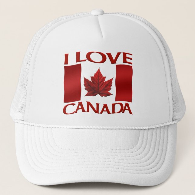 Boné Eu Amo Canadá Bandeira Caminhoneira Hata Canadá Bo (Frente)